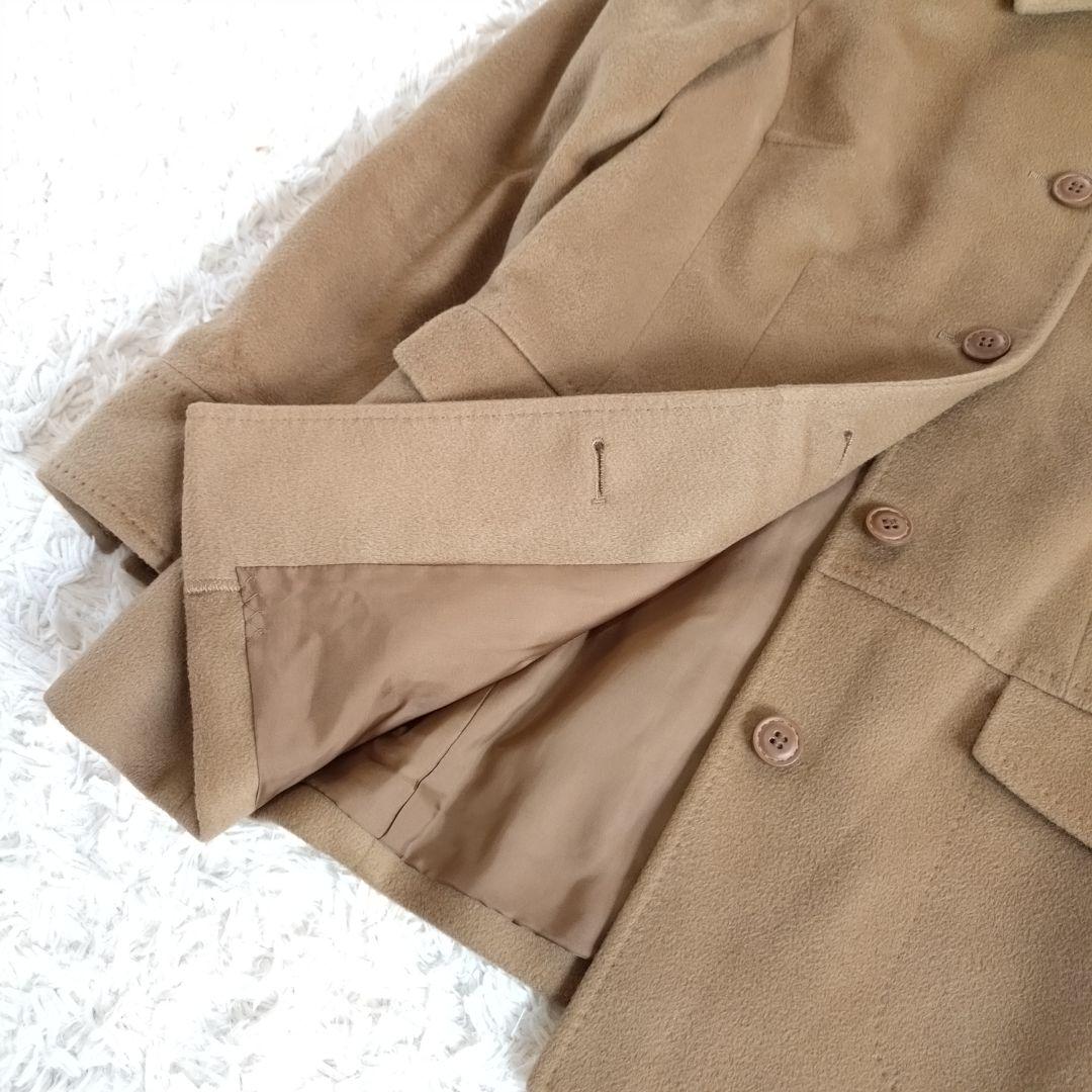 i176　レリアン【9】カシミヤ100%コート/茶系/日本製