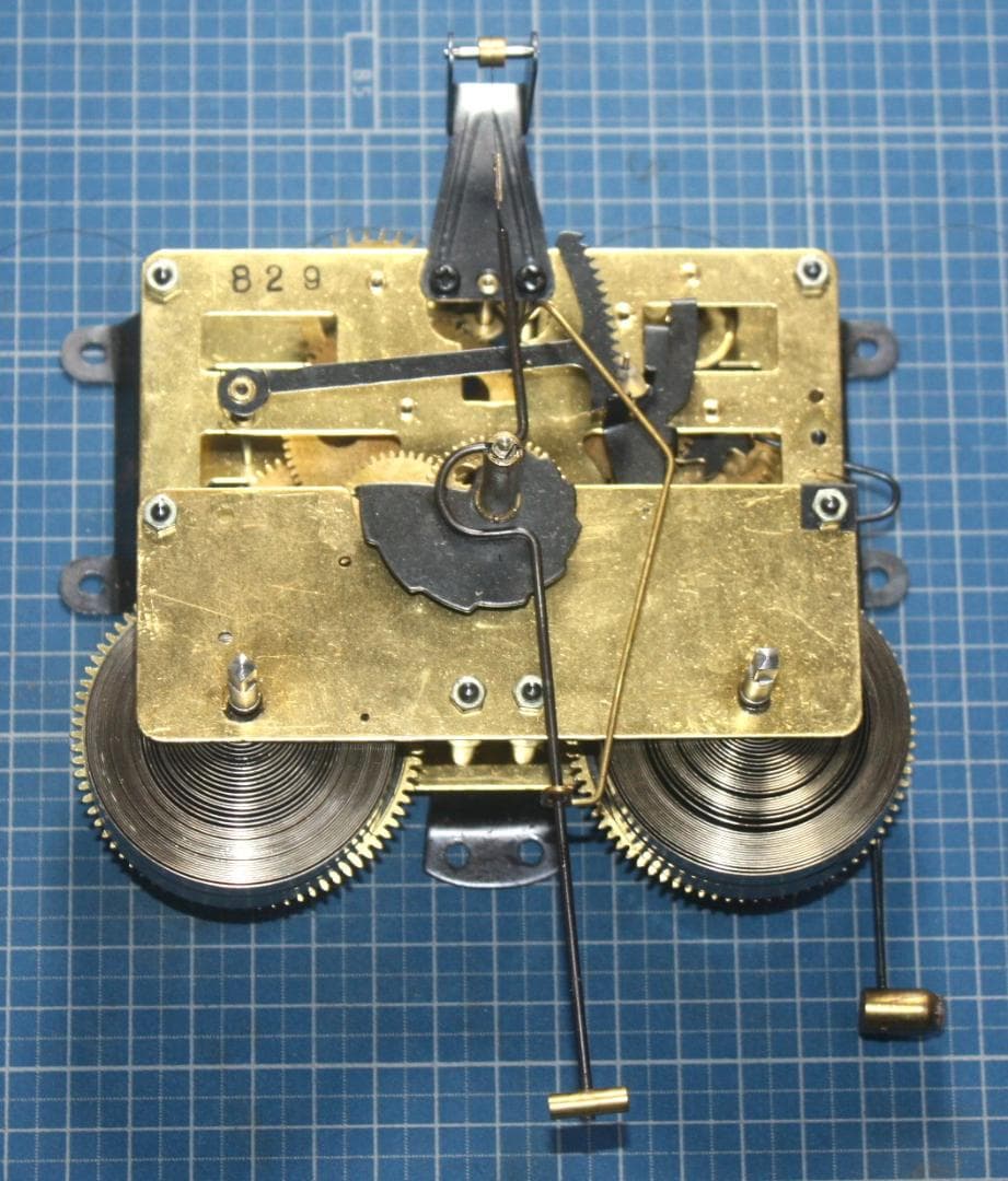 可動品 中型 シチズン 黒塗り 馬飾り 擬宝珠付き 柱時計 掛時計 30日巻き