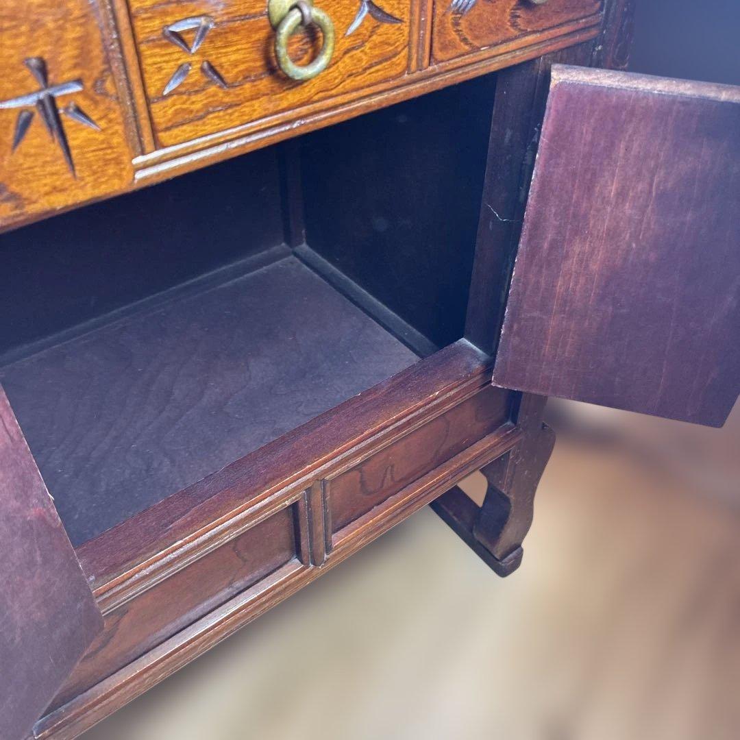 李朝風 薬棚 18杯 真鍮金具 アジアン家具　薬箪笥　アンティーク調　横浜現地