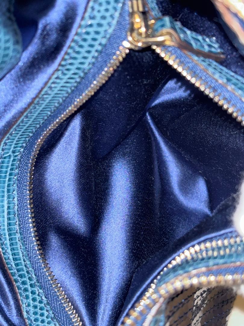 GUCCI グッチ グラム リザードスキン ブルー スパンコール バッグ