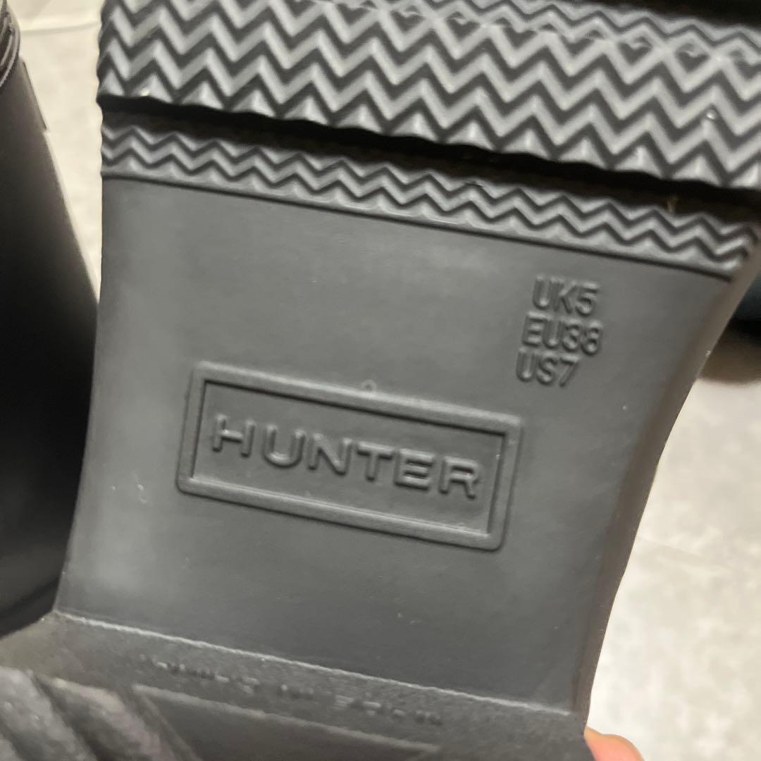 HANTER レインブーツ ショート フリースソックス付 US7 送料無料