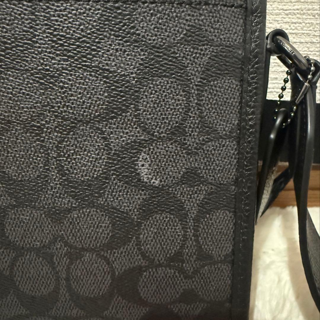 COACHブラックレザーショルダーバッグ