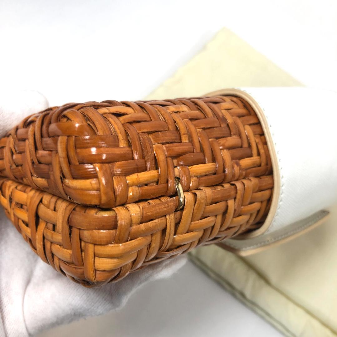 TORY BURCH クラッチバック　かごバッグ　ラタン　レザー　正規品