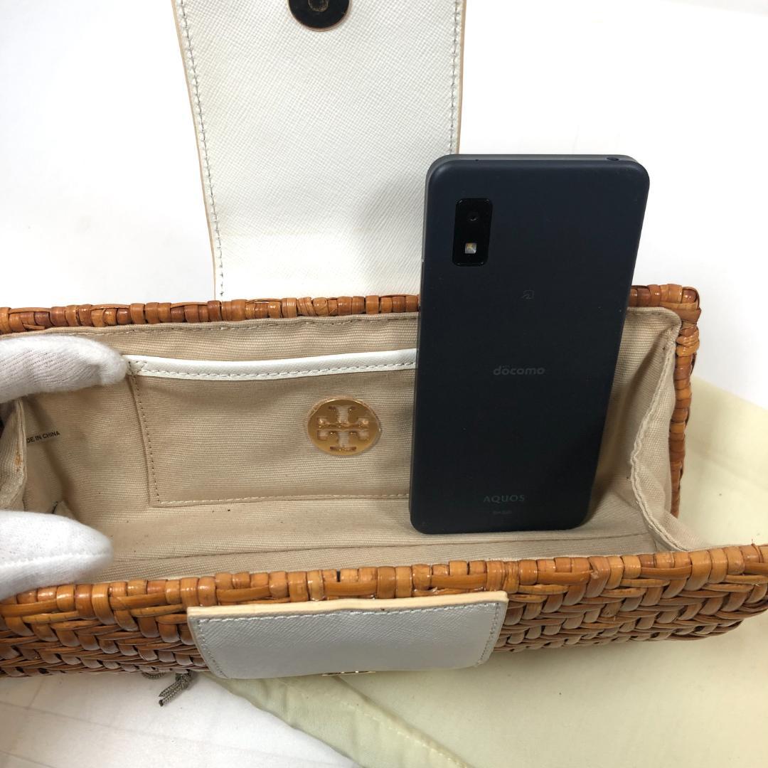 TORY BURCH クラッチバック　かごバッグ　ラタン　レザー　正規品