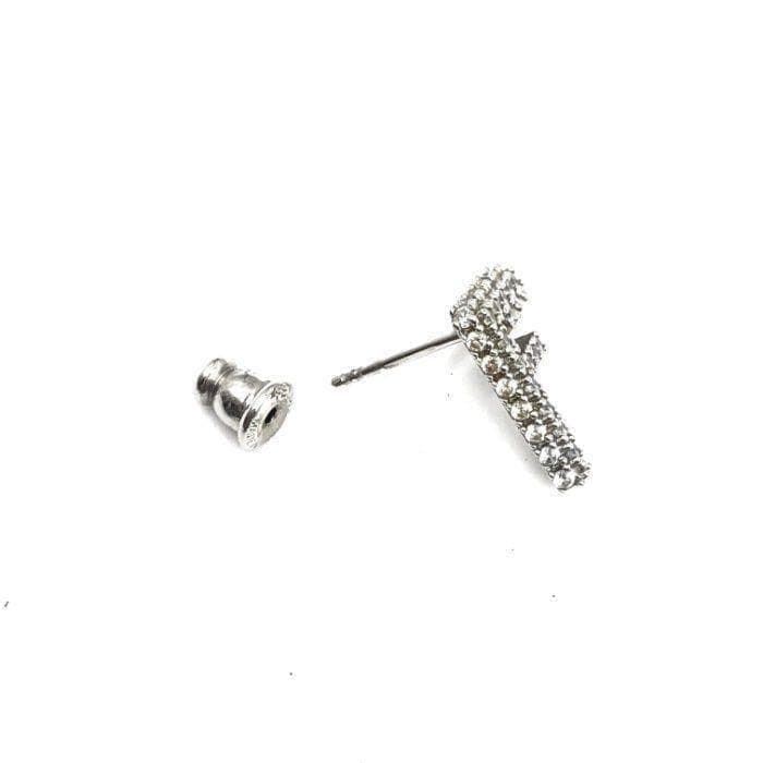 FENDI ピアス エフ イズ フェンディ 片方のみ ストーン シルバー