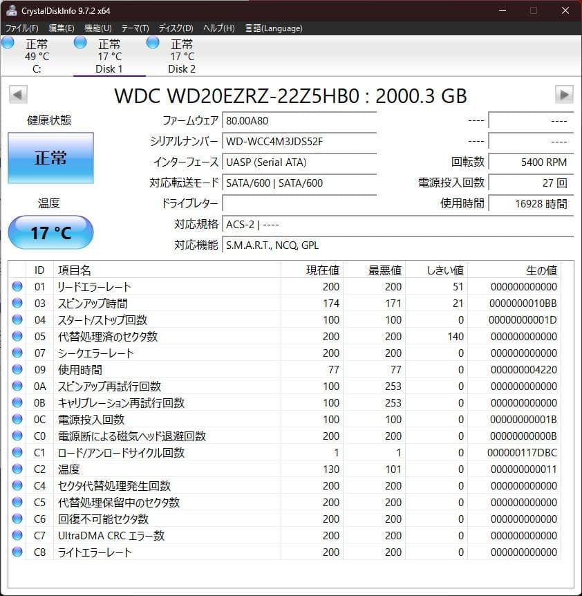 Western Digital HDD 2TBx2個(計4TB) WD Blue