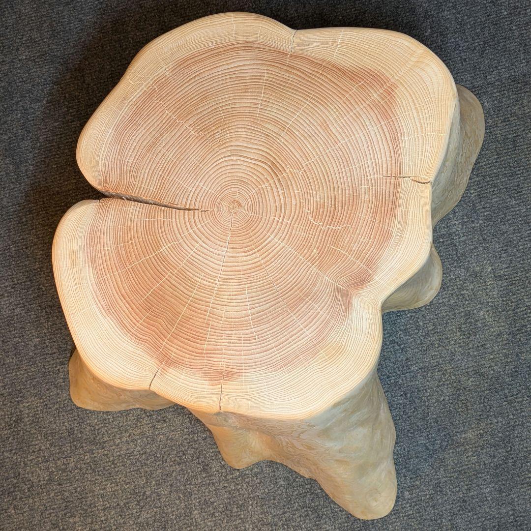 T　檜　切り株　椅子　スツール　テーブル　高さ約30.5㎝