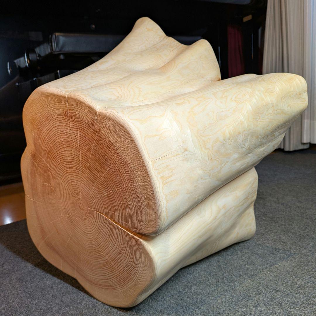 T　檜　切り株　椅子　スツール　テーブル　高さ約30.5㎝