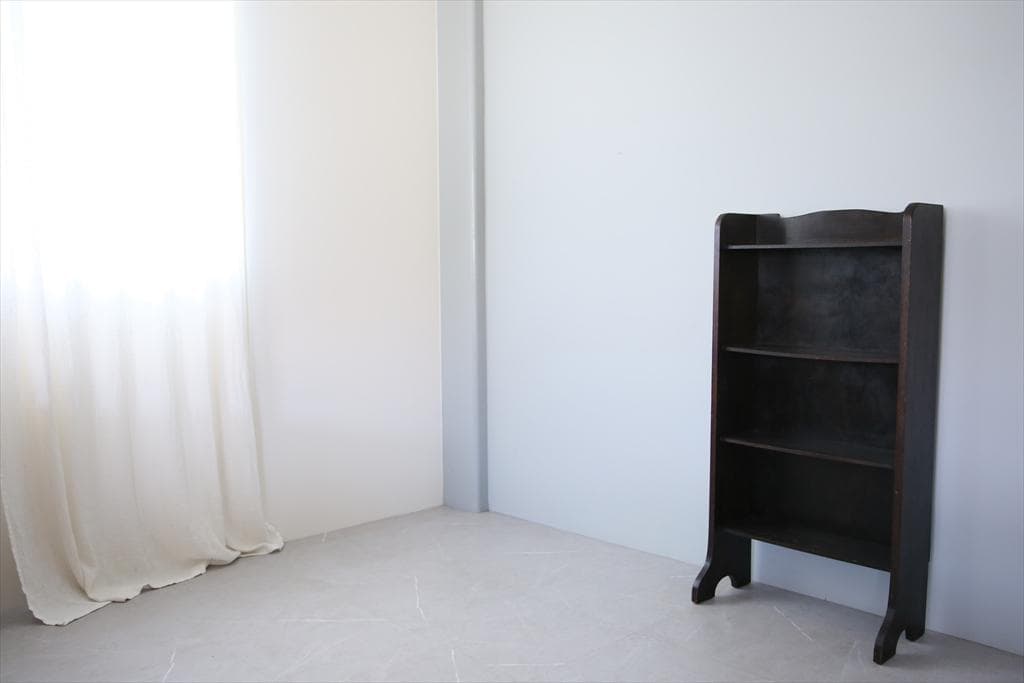 英国アンティーク木製ブックシェルフ/本棚/食器棚/飾り棚/ラック(89-105)