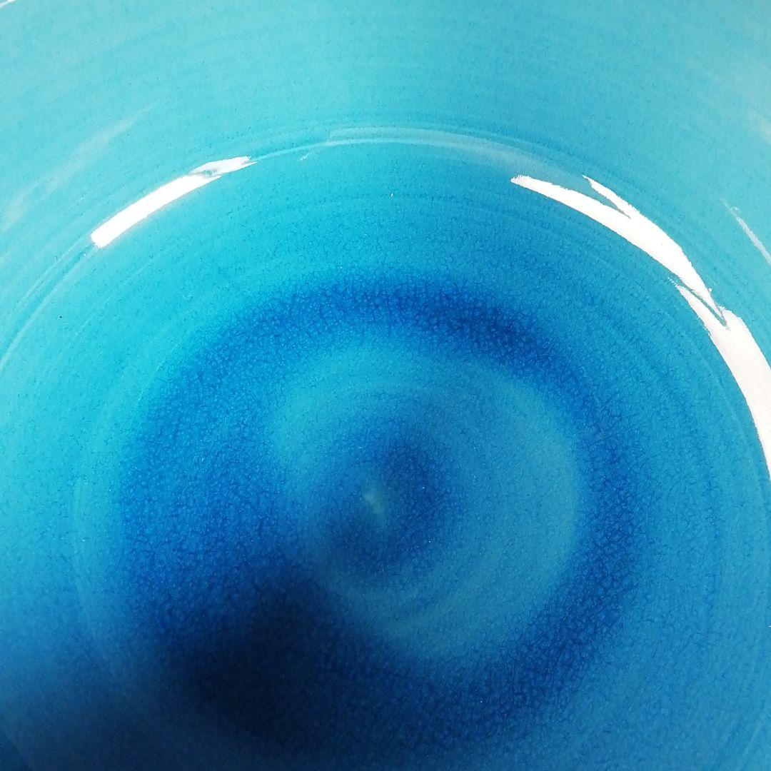 Ｔ９９６　水指　『浅黄交趾　捻梅』『平安　叶松谷 造』　共箱　茶道具