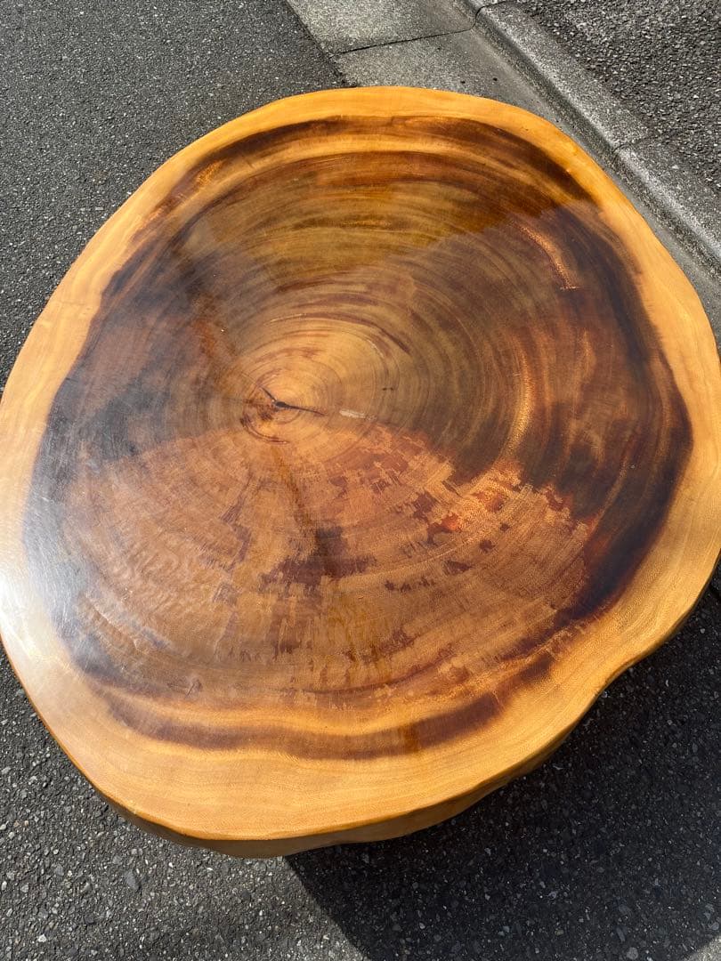 一枚板　年輪　ローテーブル