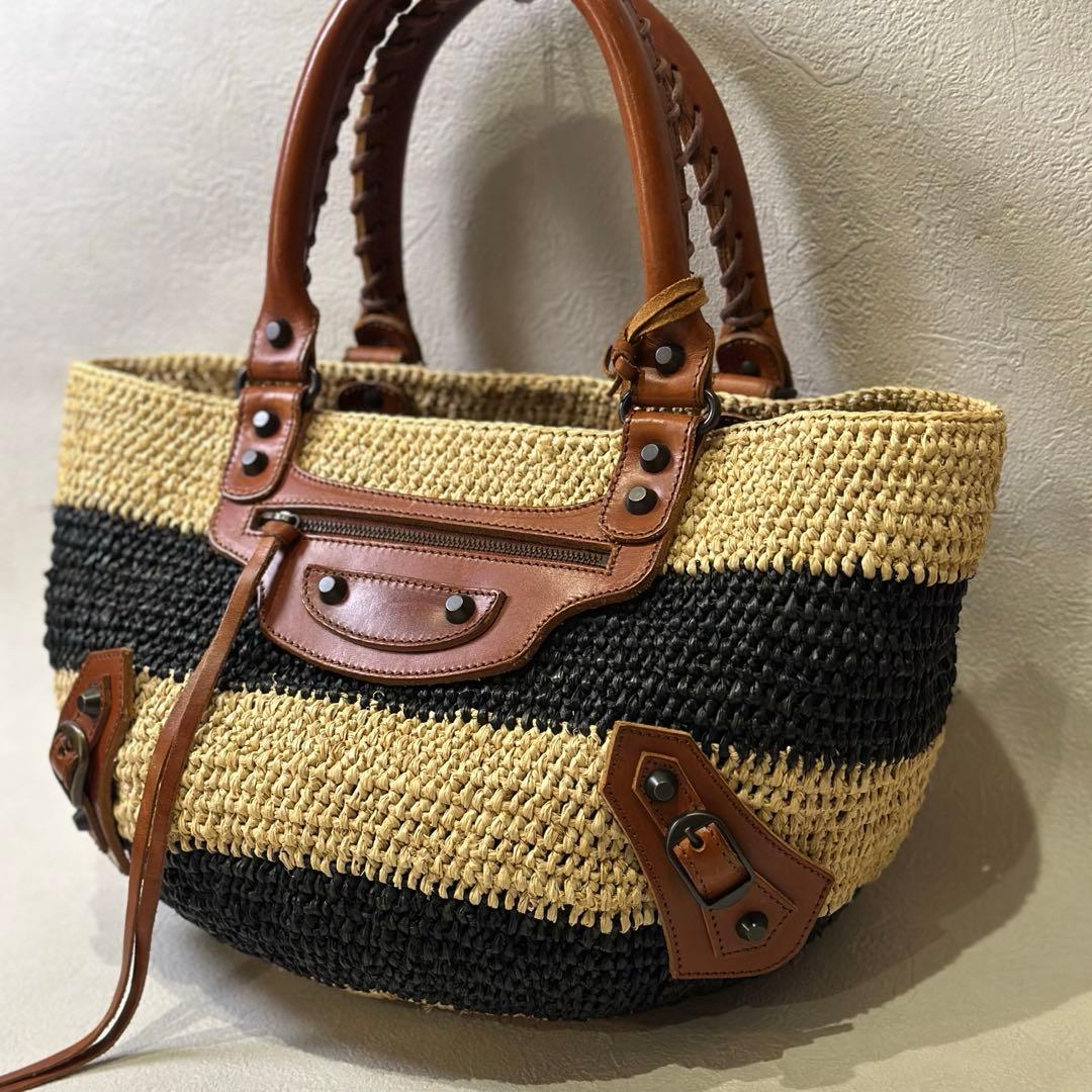 BALENCIAGA Le Cagole raffia bag cityシティ