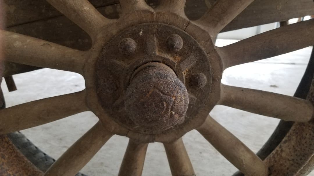 極希少品　文化遺産　美術工芸品　大型　大八車　貴重ナンバー付　大正～昭和　引取