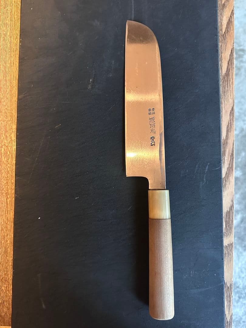 日本製 薄刃包丁 青鋼 木製ハンドル