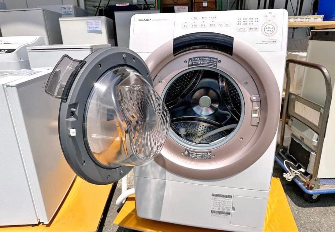 シャープ ドラム式洗濯乾燥機 7.0㎏ 左開き 2022年製 ES-S7G-NL