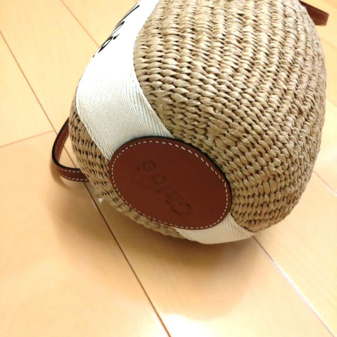 ✩クロエ/CHLOE woody スモールバスケットバック ホワイト形綺麗