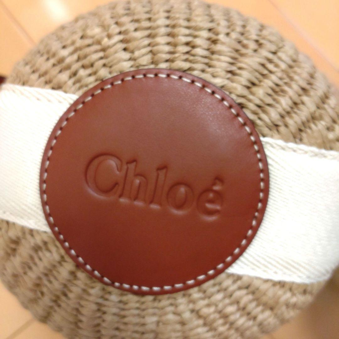 ✩クロエ/CHLOE woody スモールバスケットバック ホワイト形綺麗