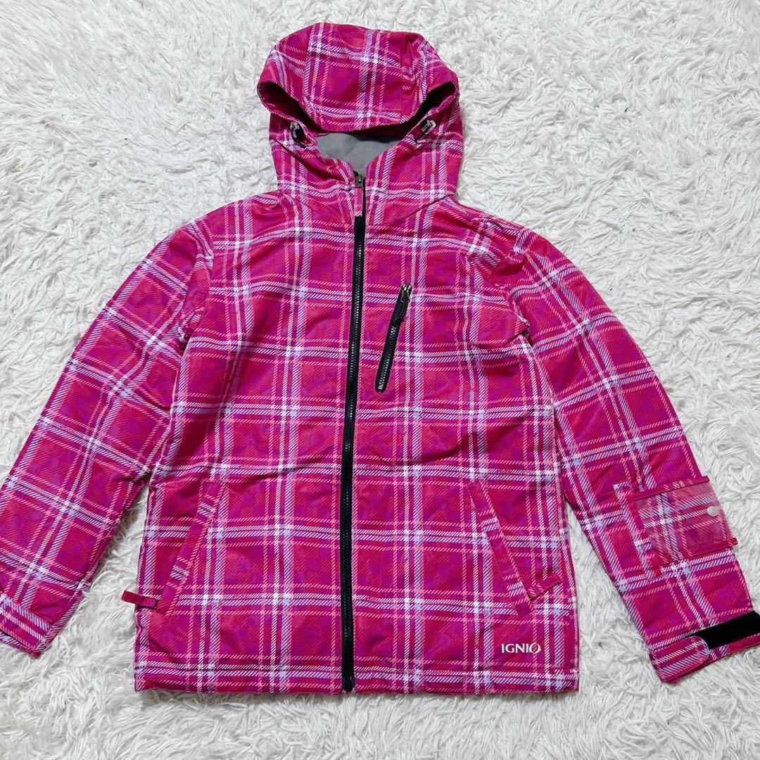 【2467】✨極美品✨IGNIO スキーウェア　セットアップ　ピンク　チェック