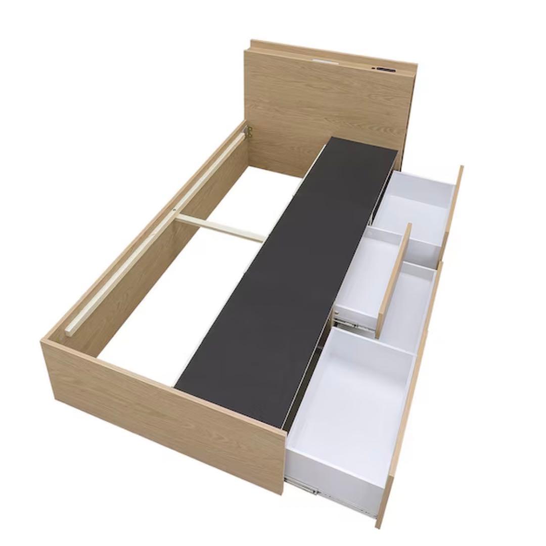 シングルベッドフレーム 収納付き