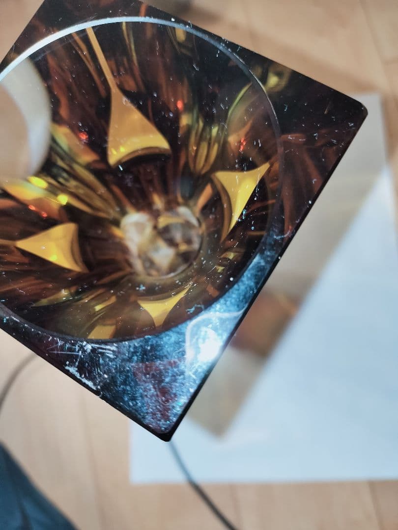 レア品　EXBOR チェコスロバキア ガラス アンバー 花瓶