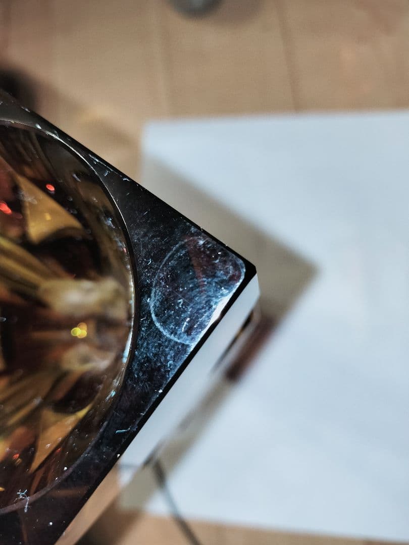 レア品　EXBOR チェコスロバキア ガラス アンバー 花瓶