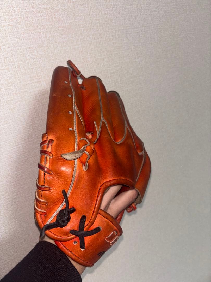 な*と様 ミズノプロ mizunopro 軟式グローブ オレンジ 投手用