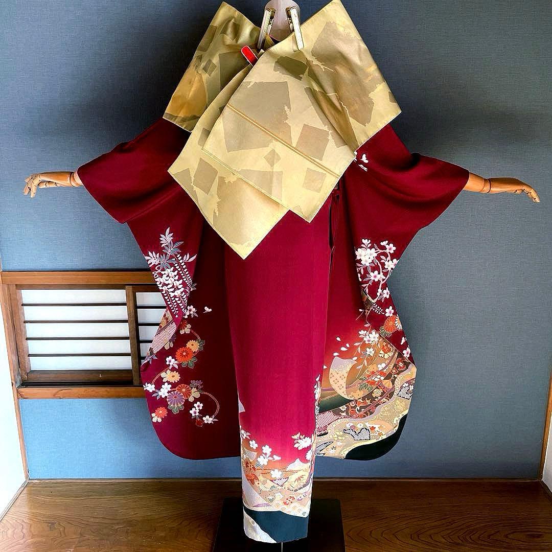 振袖フルセット　のしめ御所車友禅　成人式振袖　振袖　➕サイズ