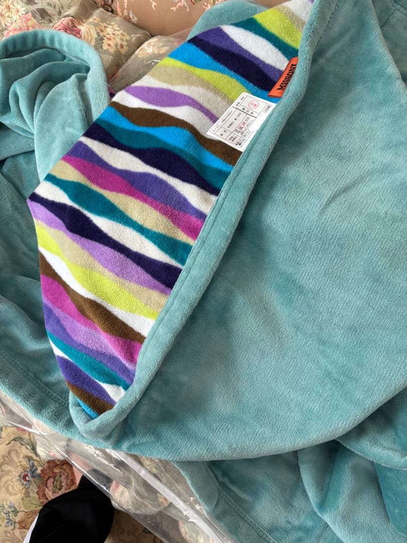 新品未使用 MISSON ２枚合わせ 綿毛布