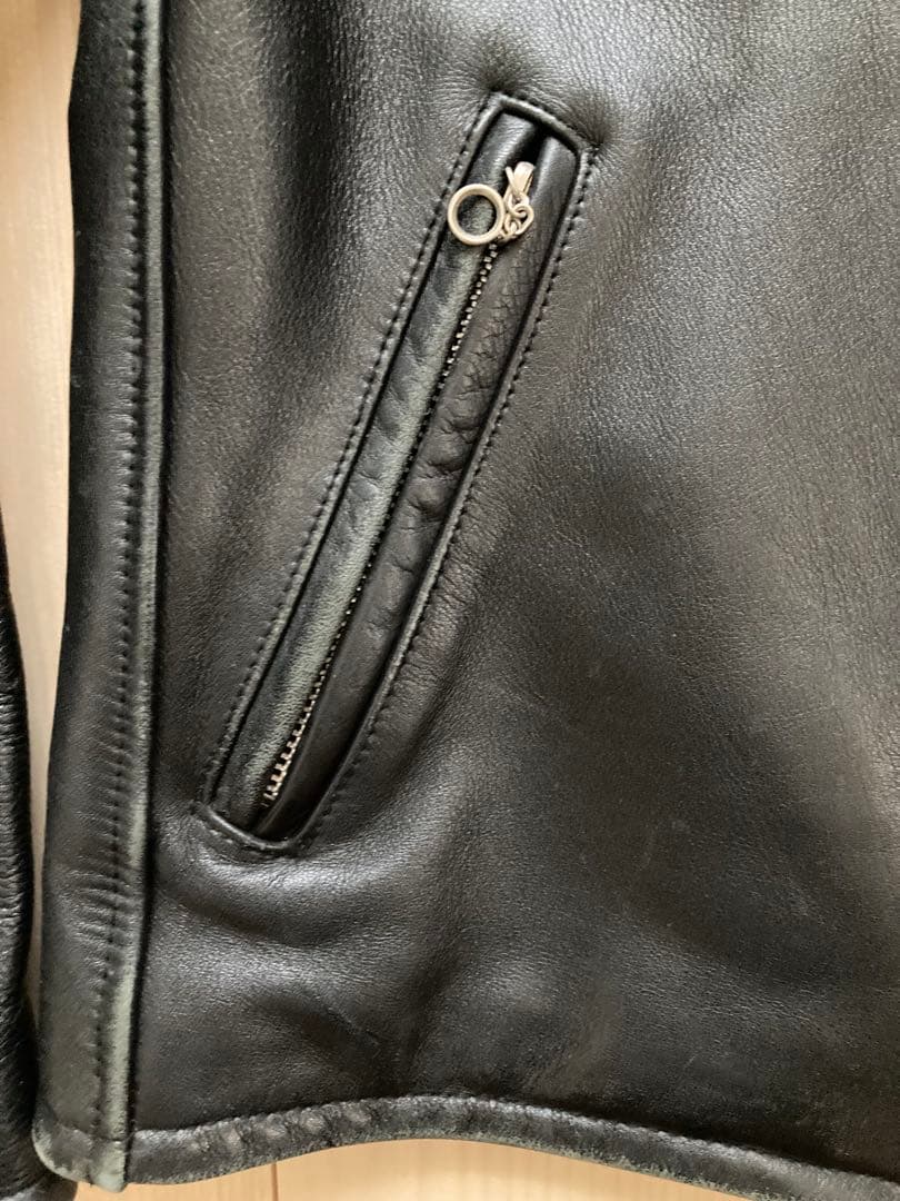 ライダースジャケット　本革　牛革　シングル　レザージャケット　ショット