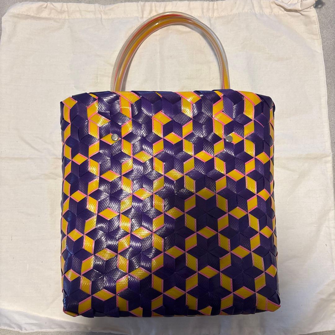 ⭐︎moon⭐︎MARNI 幾何学模様 かごバッグ