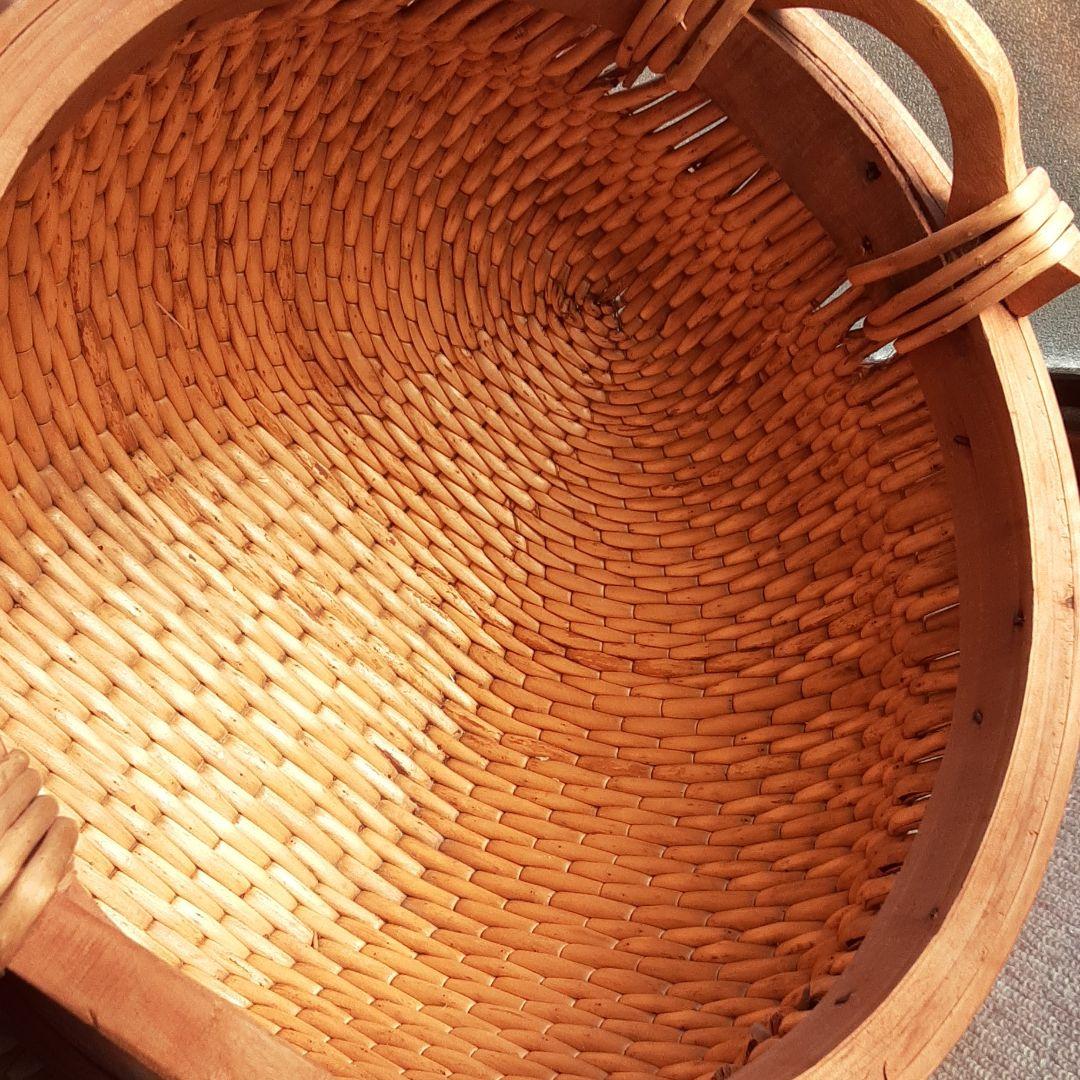 高山工芸　ぽってりした大きなかごバスケット