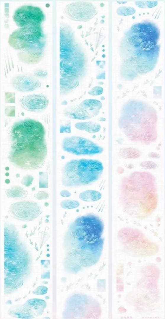 PET半透明 波光粼粼 7cm×5m 半端巻き 海外マスキングテープ　海外マステ