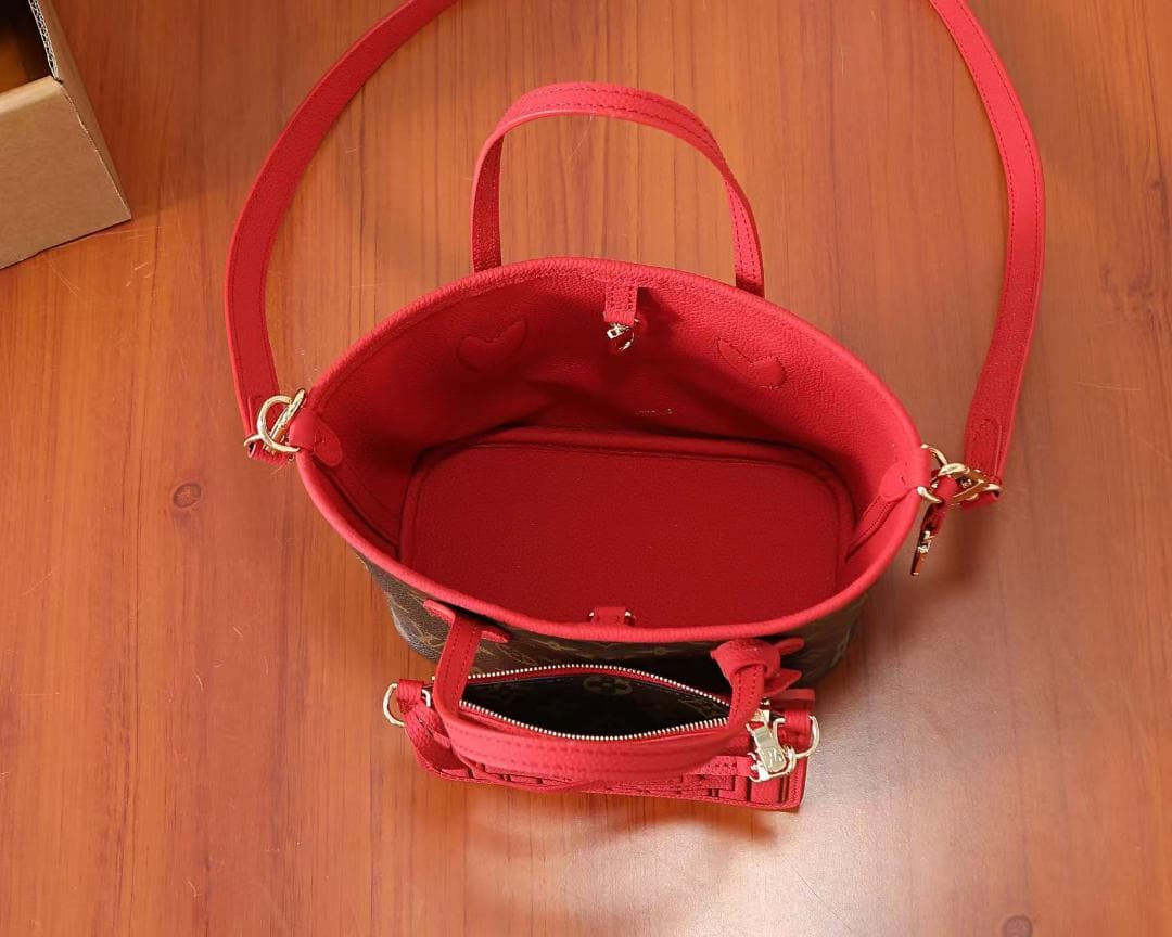 ショルダーバッグ ブラウン/レッド