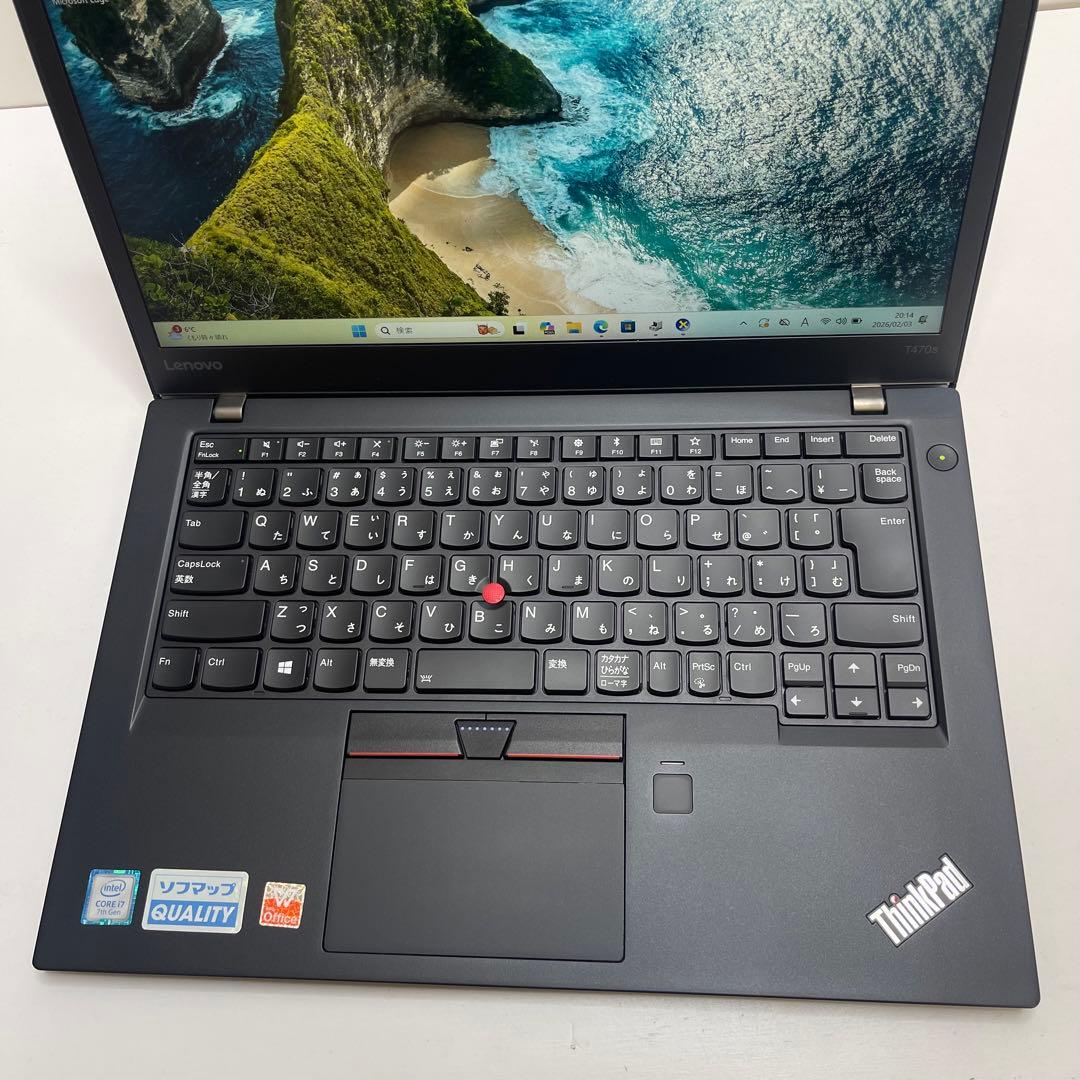レノボThinkpad T470s i7-7600U 16GB Office付き
