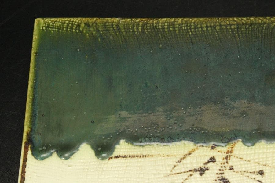 茶道具 織部 敷瓦(ZE723)