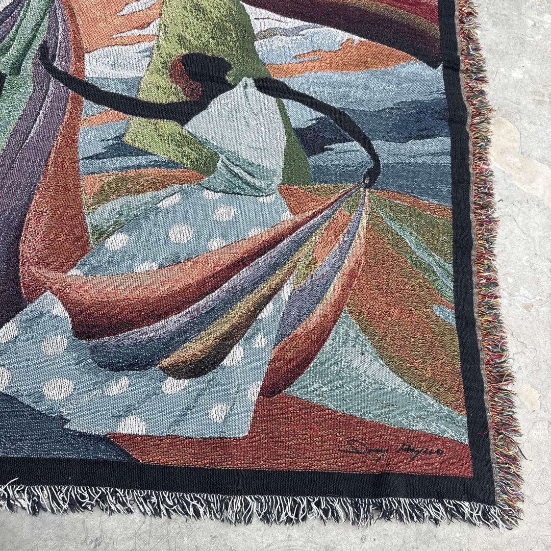 アート　マルチカバー　ソファーカバー　ヴィンテージラグ　125x172