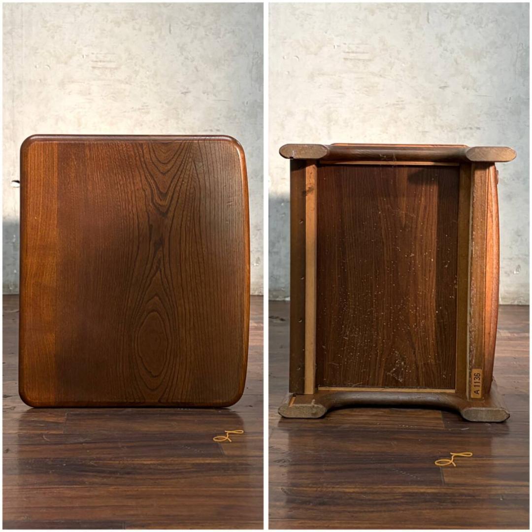 カリモク 電話台 飾り台 キャビネット 収納 ラック 木製 中古 家具