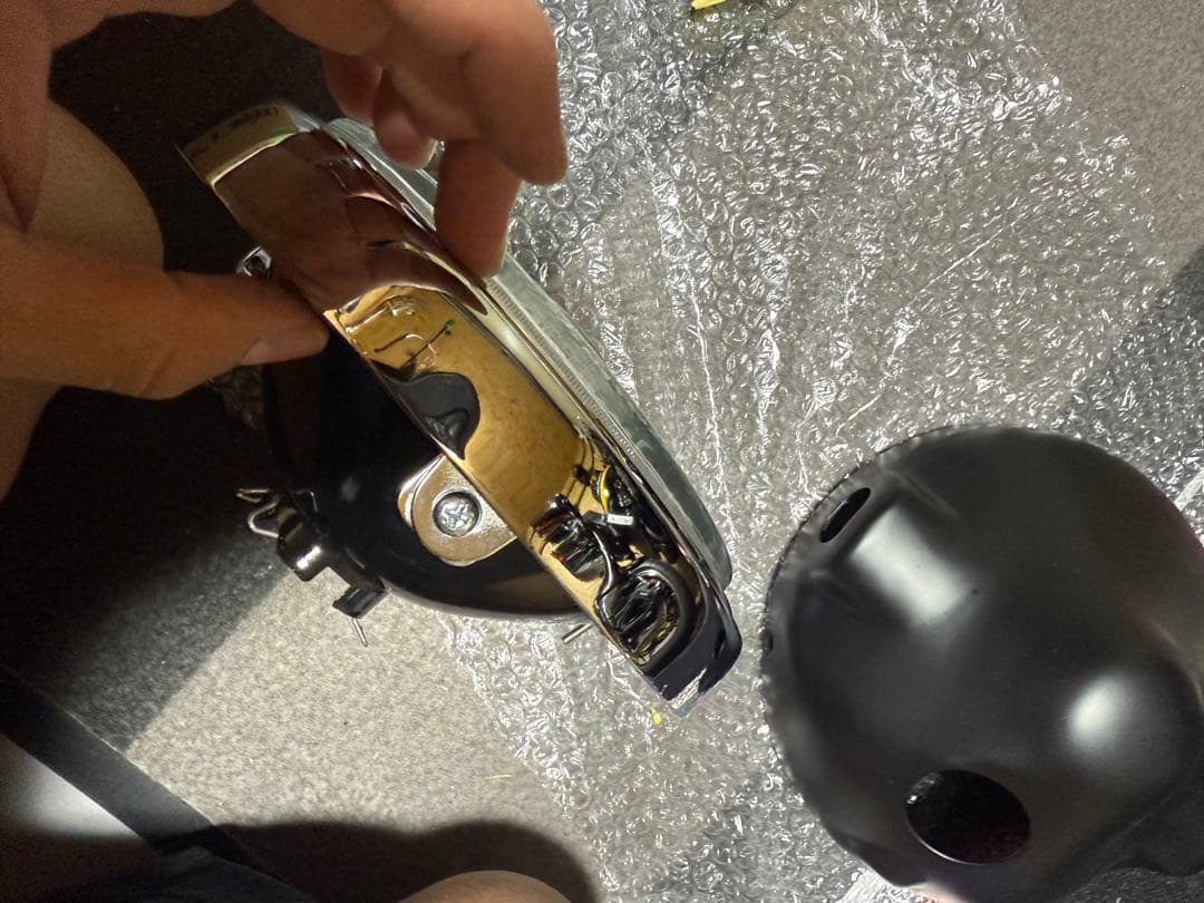 マーシャル889ドライビングランプ　クリアーレンズ　カワサキ車用ブラックケース