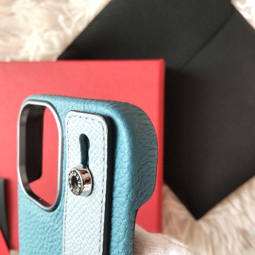 極美品✨BONAVENTURA iPhone 16 ハンドル付き 青 バイカラー