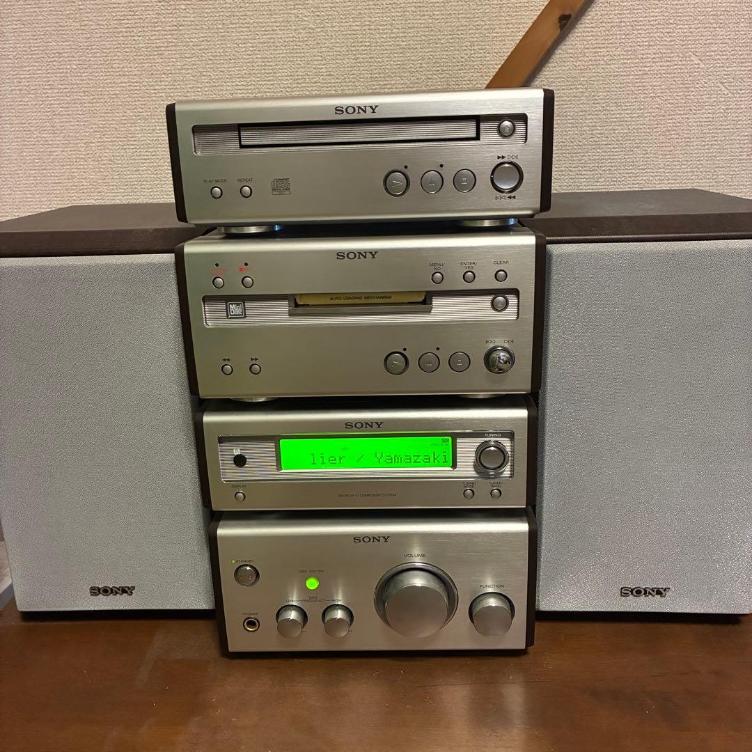 【訳ありお値打ち品】SONYシステムコンポ　CD•MD•チューナー　リモコン付