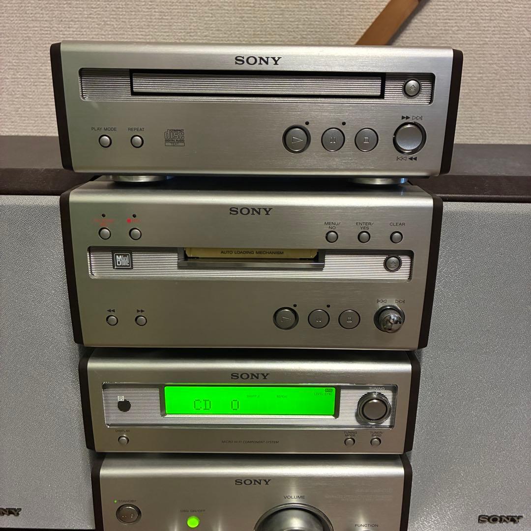 【訳ありお値打ち品】SONYシステムコンポ　CD•MD•チューナー　リモコン付