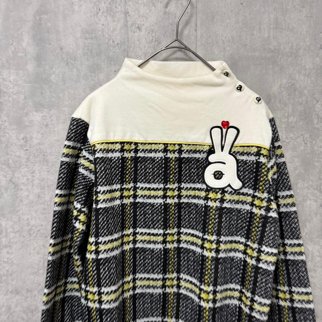 # archivio アルチビオ　ハイネックニット　チェック　ゴルフウェア