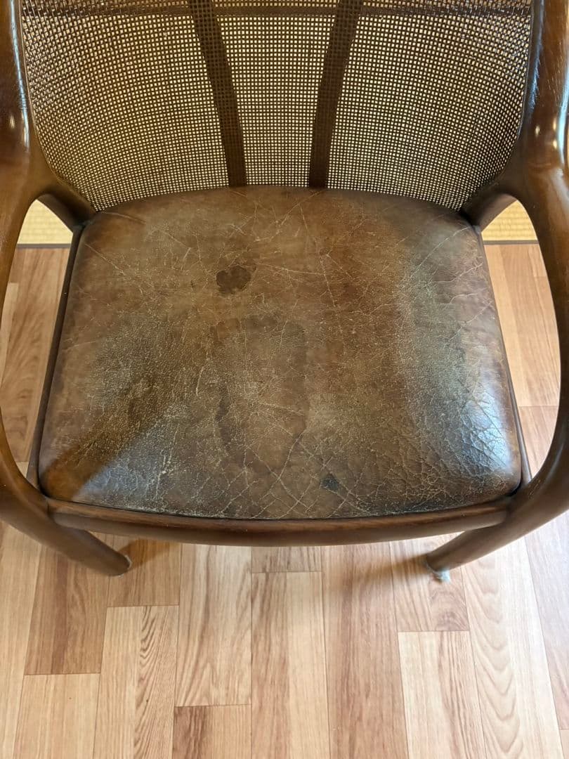 karimoku カリモク 籐 ラタン 木製 ダイニングチェア 昭和レトロ