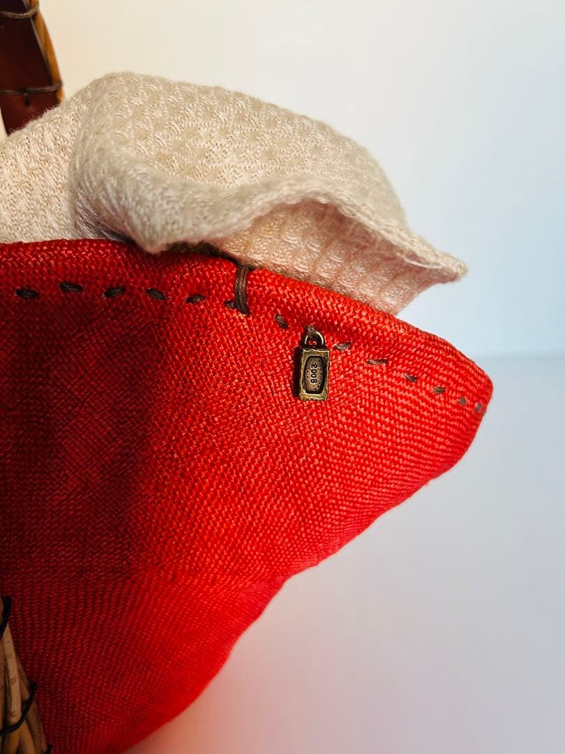 美品【エバゴスebagos】カゴバッグ赤