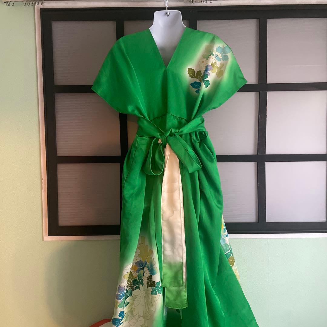 着物リメイク　ドレスワンピース④