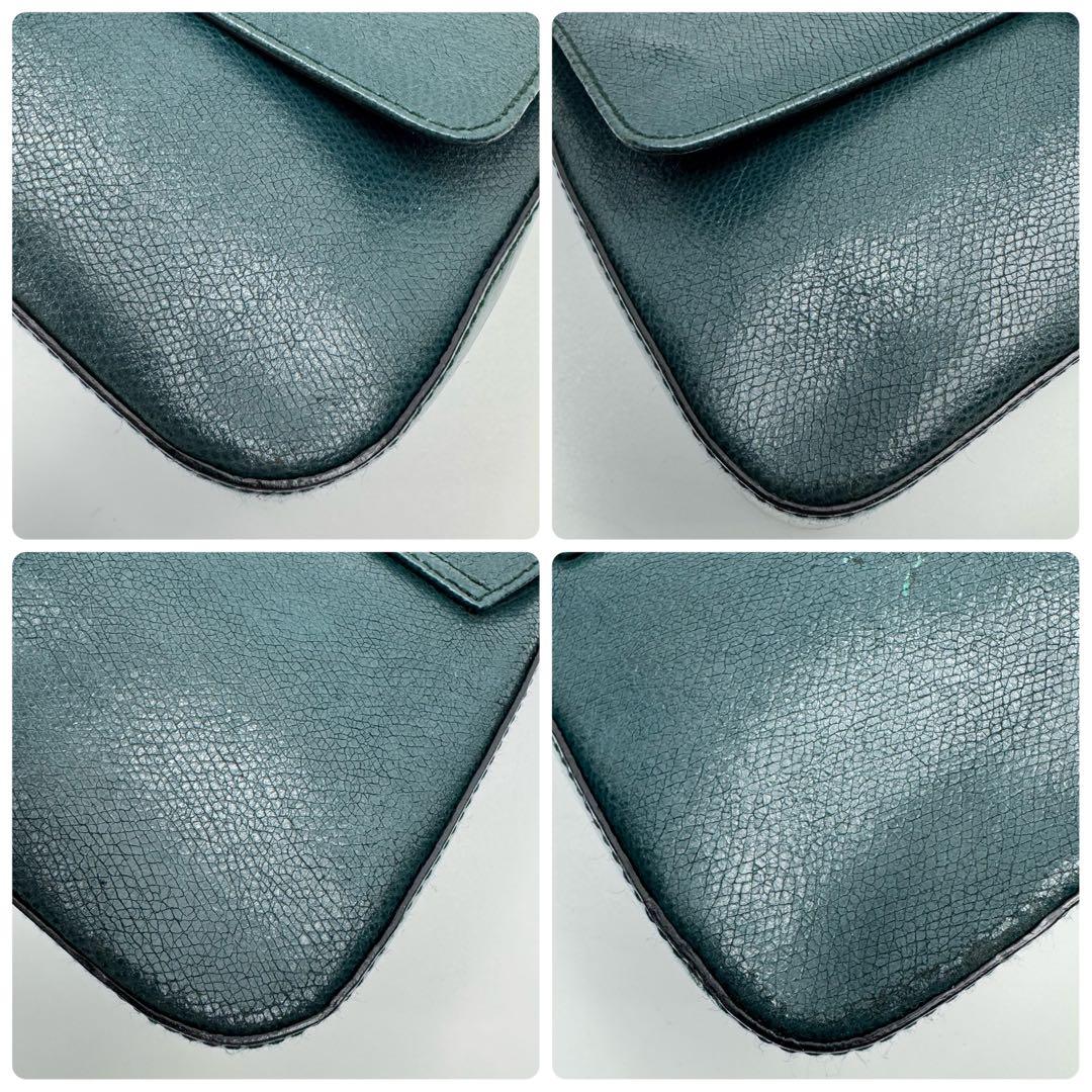 ジバンシー 4Gロゴ レザー ハンドバッグ ショルダーバッグ 肩掛け 濃緑