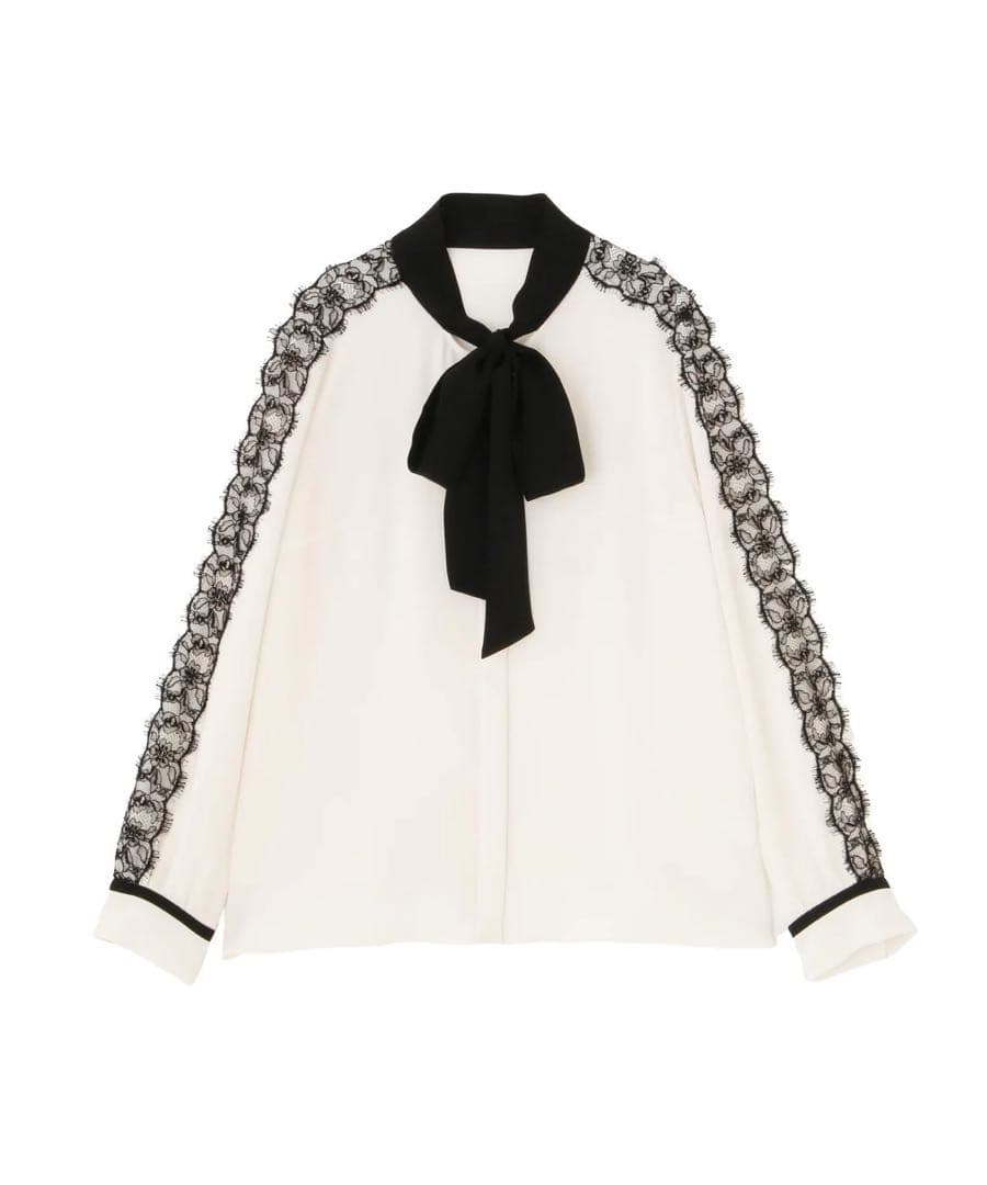 【新品タグ付】PINKY&DIANN レースコンビバイカラーリボンブラウス　完売