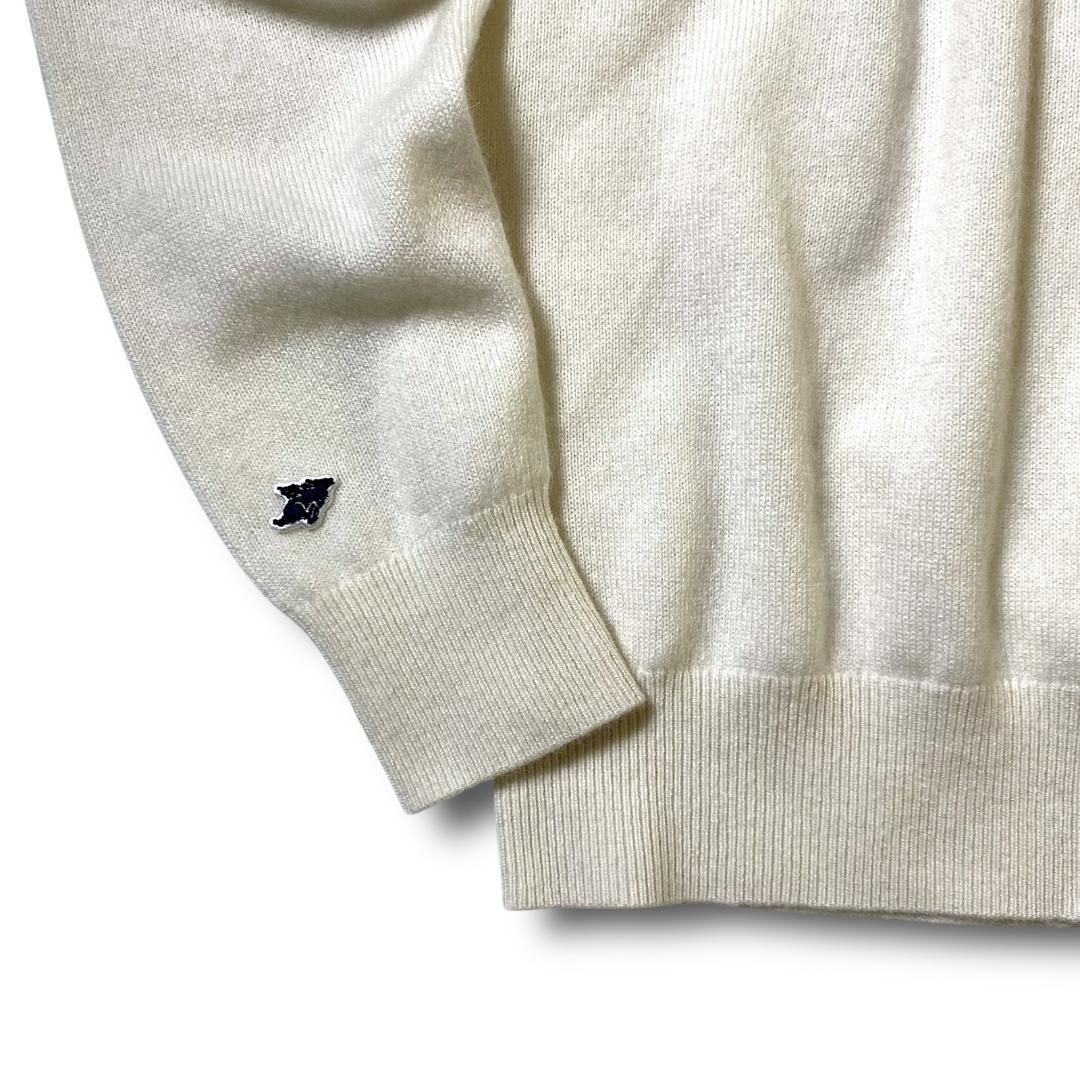 1 パーリーゲイツ 定3.3万 カシミヤ100% ロゴ刺繍 ニット セーター 白