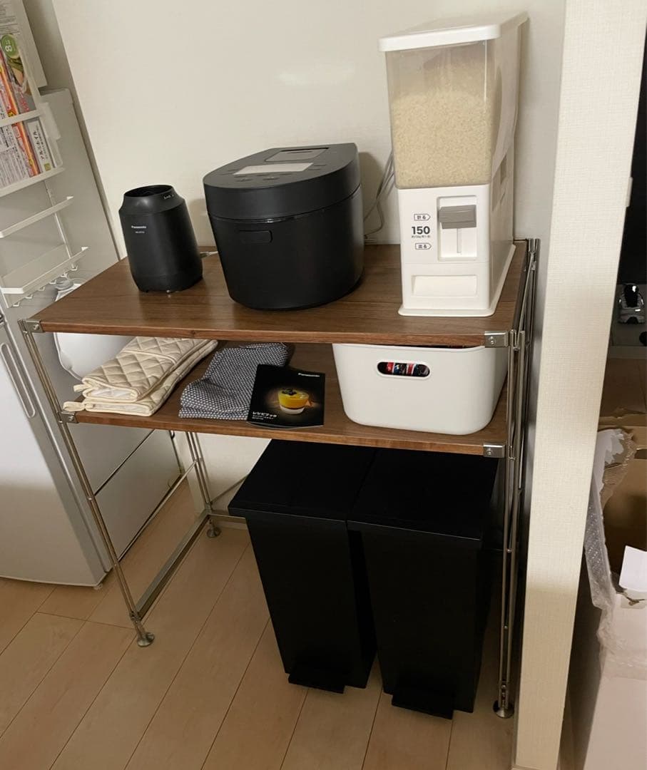 【東京手渡しのみ】無印　ステンレスユニットシェルフ ワイド 小　ウォールナット