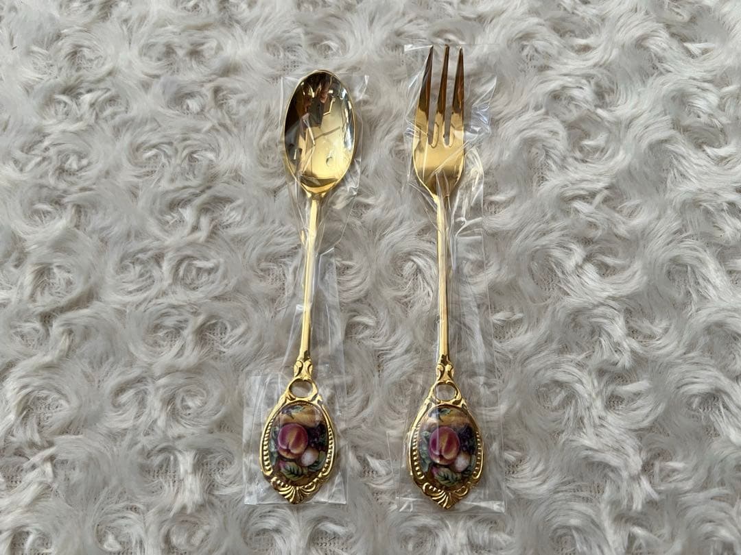 エインズレイ　カトラリーセット　オーチャードゴールド　スプーン＆フォーク　12本